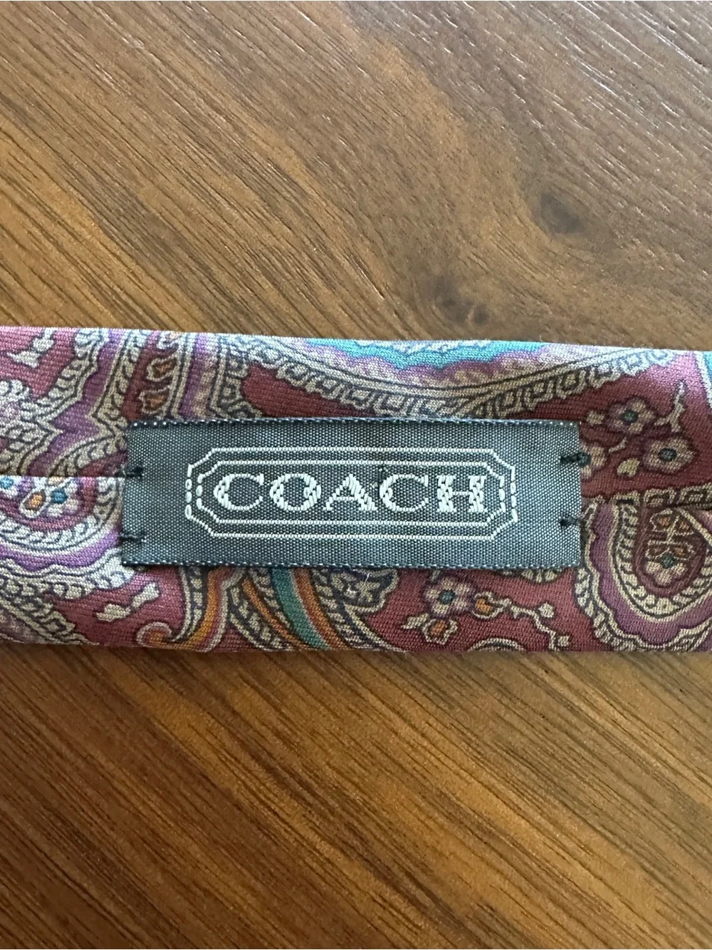 Coach Purple Paisley Silk Tie - Brand Unspecified